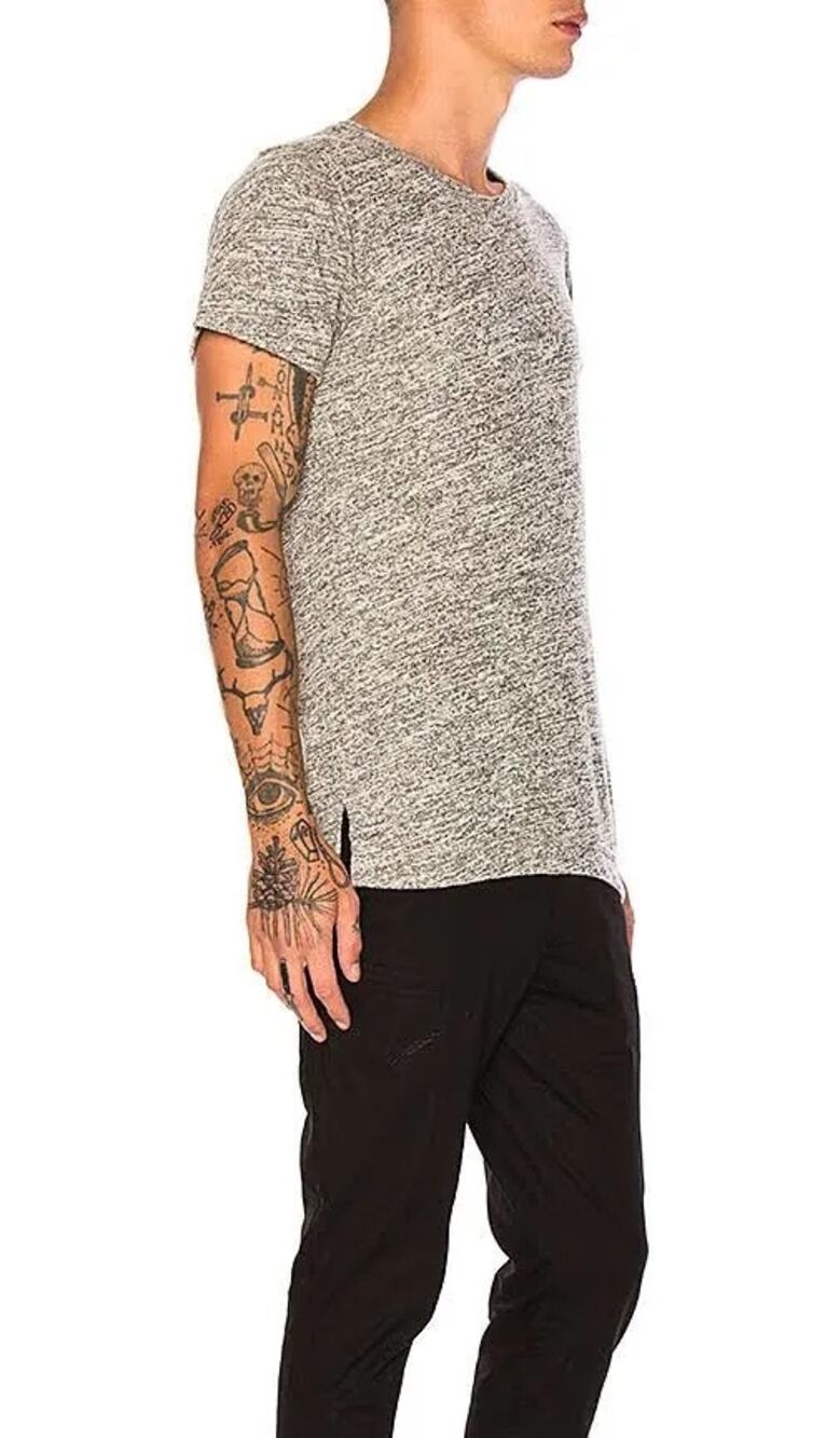 John Elliott Co-Mix Mercer Tee Gray Mens XXL Size 5 Luxury Minimalist T-Shirt